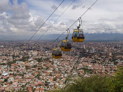 What is the largest urban center between La Paz and Santa Cruz de la Sierra?