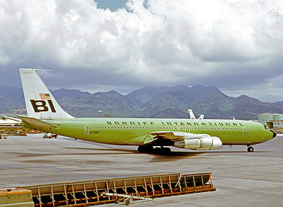 In which decade did Braniff International Airways expand its services to Asia and Europe?