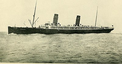 Which ship was torpedoed in 1915 during the First World War?
