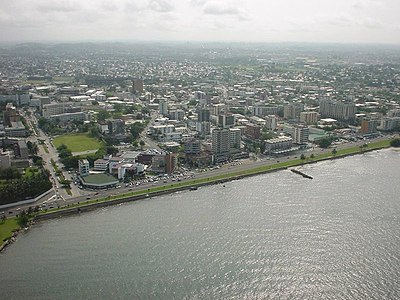 What is the size of Libreville in square kilometers?