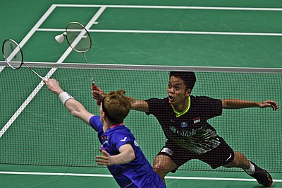 At what age did Anthony Sinisuka Ginting start playing badminton?