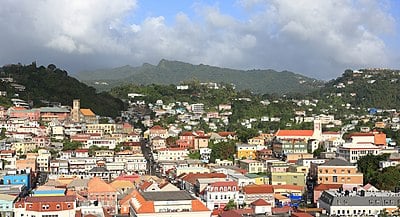 What is the shape of the harbour in St. George's, Grenada?