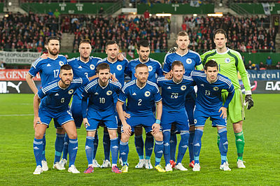 In which year did the Bosnia and Herzegovina national football team play their first official match?