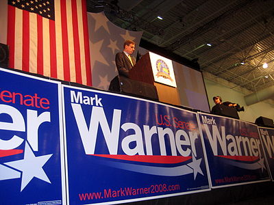 As of 2022, how many years has Warner served as senator?