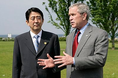 What family relation was former Prime Minister Nobusuke Kishi to Shinzo Abe?