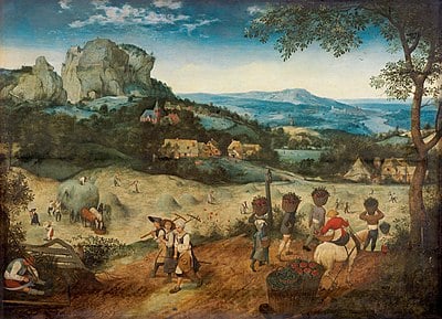 Bruegel's genre paintings depicted..