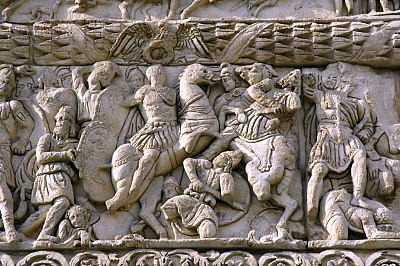 Which tribe did Galerius defeat across the Danube?