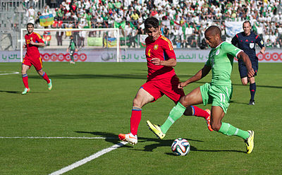 In which World Cup has Brahimi represented Algeria?