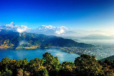 Which famous trekking route starts from Pokhara?