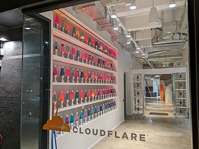 What percentage of the entire Internet uses Cloudflare's web security services as of 2022?