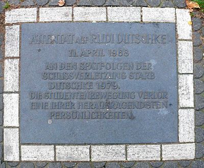 What injury did Rudi Dutschke suffer in 1968?
