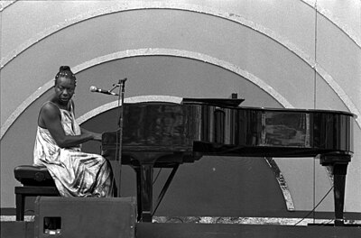 How many albums did Nina Simone record between 1958 and 1974?