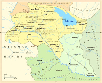 Who took over the Nakhichevan Khanate in 1828?