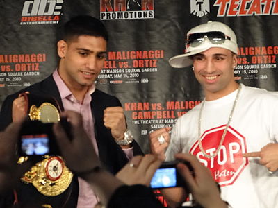 Which of these titles did Amir Khan not challenge for?