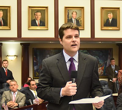 In what year was Matt Gaetz reelected for the second time to the U.S. House of Representatives?
