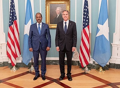When was Hassan Sheikh Mohamud named in Time 100?