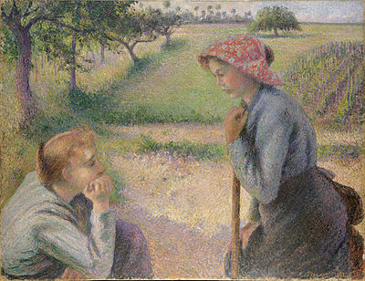 Pissarro insisted on painting individuals in settings that were?