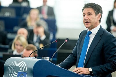 Who proposed Giuseppe Conte as the independent leader of a coalition government in 2018?