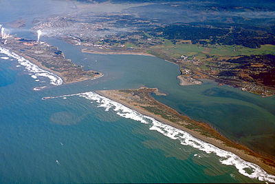What is the largest deep-water port between San Francisco and Coos Bay?