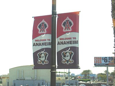 Which German families founded Anaheim in 1857?