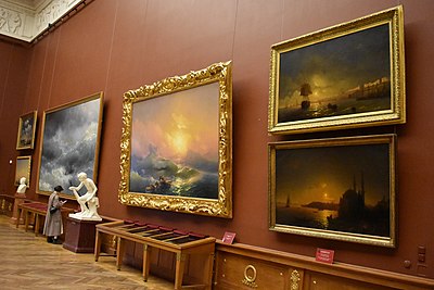 Besides marine art, what else did Aivazovsky paint?