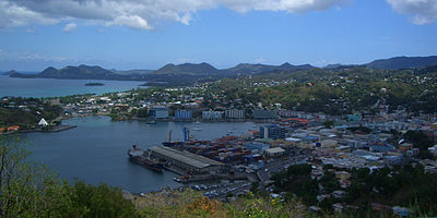 What is the population of the district of Castries?