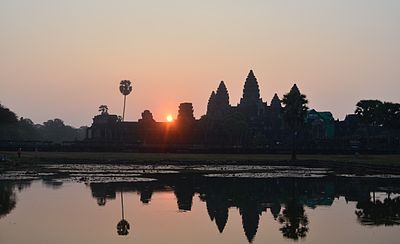 What does the name "Angkor" mean in Khmer?