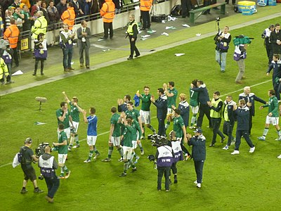 Which Irish player scored a memorable goal against Germany in the 2016 UEFA European Championship?