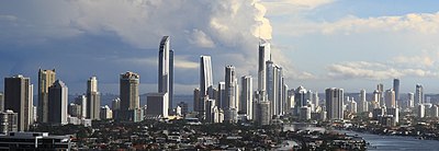 What is the length of the Gold Coast's urban area along the coast?