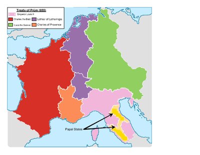 Which civil war led to the division of the Carolingian Empire into autonomous kingdoms?