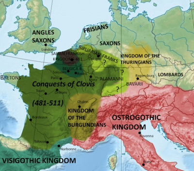 Which Germanic tribes did Clovis I conquer?