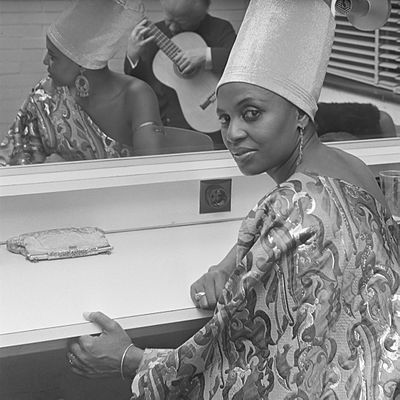 What musical instrument was prominently featured in many of Makeba's songs?