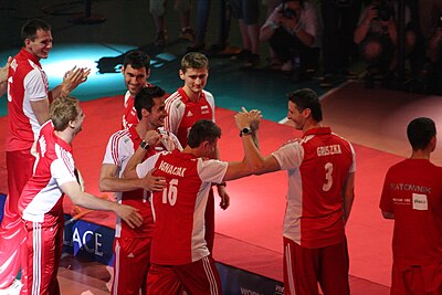 In which year did the Poland men's national volleyball team first participate in the World Championship?