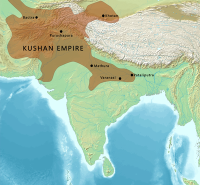 Who founded the Kushan Empire?