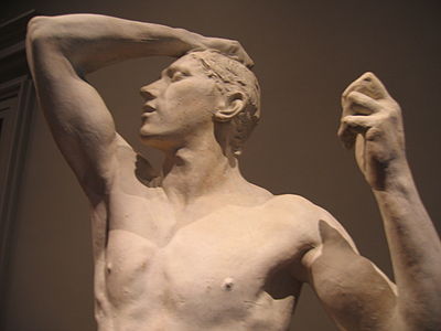 Which sculpture by Rodin depicts a thoughtful man?