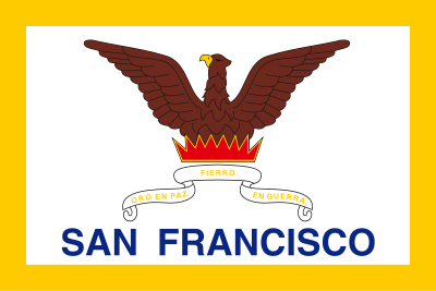 Between which two landmarks is the University of San Francisco's main campus located?