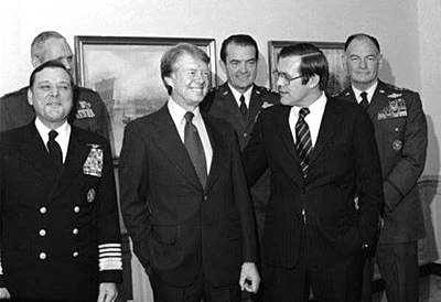 How many times did Donald Rumsfeld serve as Secretary of Defense?