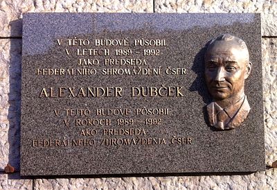 During which period was Dubček forced to resign?