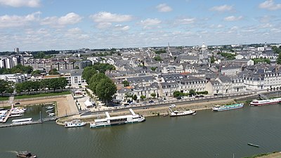 What is the area of Angers in square kilometers?