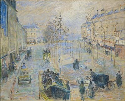 Pissarro was a key member of how many Paris Impressionist exhibitions?