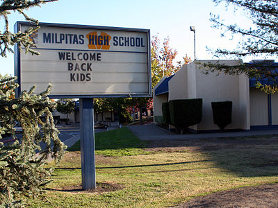What is the name of the library serving the Milpitas community?