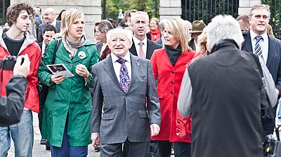 When did Michael D. Higgins resign as the president of the Labour Party?