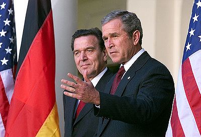 Which political party did Gerhard Schröder lead?