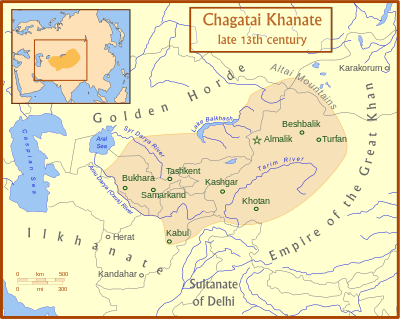 Who did the remaining Chagatai domains lose their independence to in 1680?
