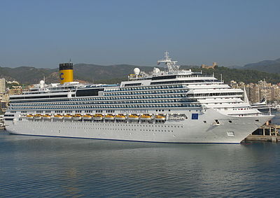 Which Costa Cruises ship was the first to be powered by liquefied natural gas (LNG)?
