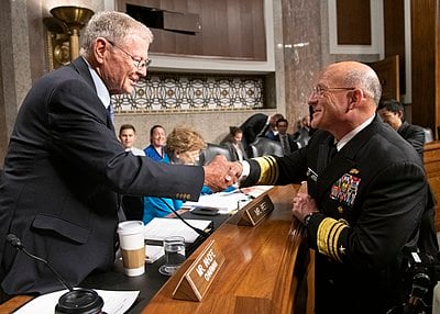 Until when did Inhofe serve as Ranking Member of the Senate Armed Services Committee?