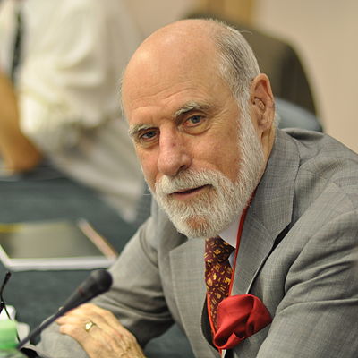 Who did Vint Cerf share the title "Father of the Internet" with?