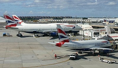 How many airlines were merged to form British Airways in 1974?