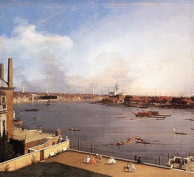 What noble structure did Canaletto paint in England?