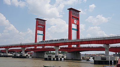 What is the name of Palembang's iconic bridge?